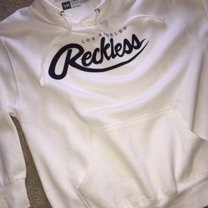 Young & Reckless all-white hoodie
